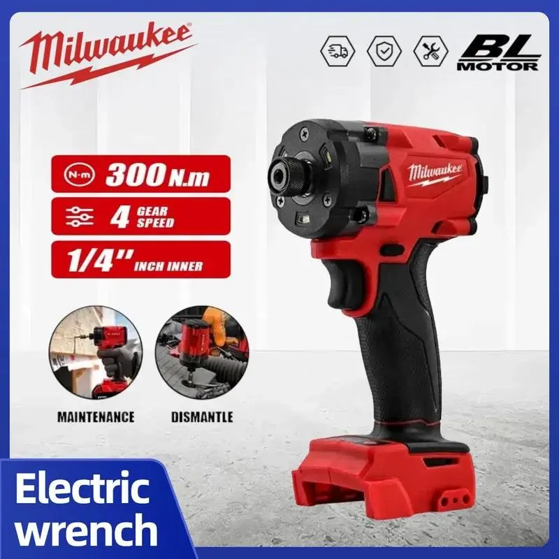 Milwaukee 18V Cordless Impact Screwdriver - Brushless Motor, High Torque, Lithium-Powered, for DIY Projects, Drilling, Includes 1 Charger