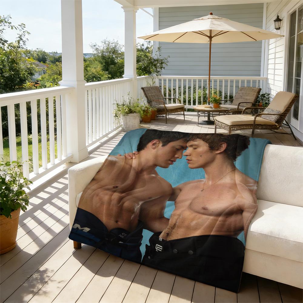 Vintage Heated Rivalry Flennel Blanket – Cozy LGBT Pride Throw blaze love pink soft micro hip-hop lover office use ideal bold poster-style artwork Suitable for all four seasons cozy flannel blanket love blanket Perfect Gift