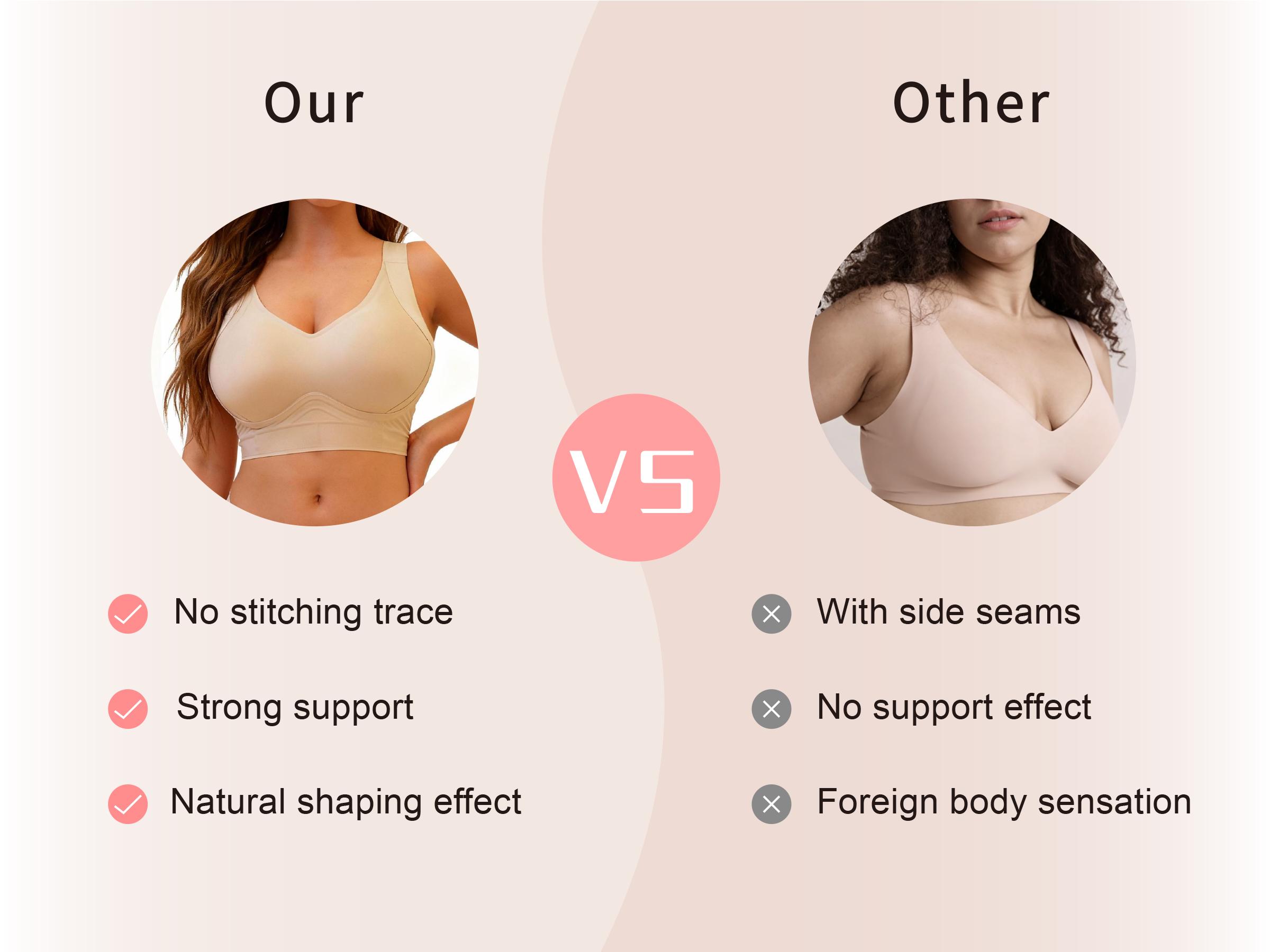 Soft Intention Plus Size Back Fat Smoothing Jelly Bra,  Everyday, Seamless, Push Up