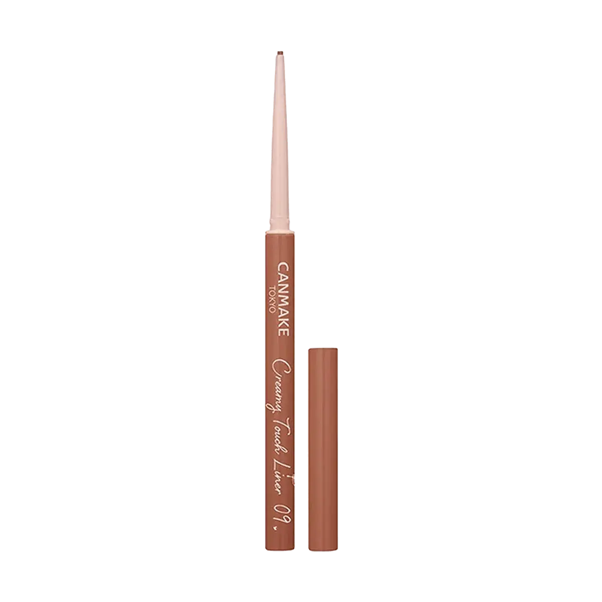 CANMAKE Creamy Touch Liner 1.5mm Waterproof Eyeliner Pencil - Smudge-proof, Long-lasting, Natural Finish, Easy for Beginners - Shade #09 Black Tea Pink