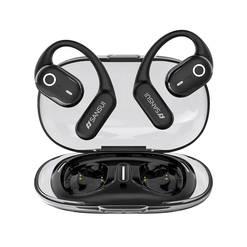 New Products Fashion SANSUI W26,Bluetooth Wireless Earphones OWS Open Silicone Ear Comfortable-fit Waterproof BT5.4 Super Bass Headset Audio Charging