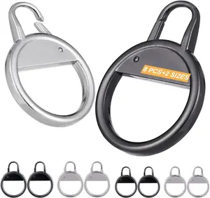 Upgraded Ring Zipper Pull Replacement Metal Zipper Handle Zipper Pull Fixer Zipper Tab Repair for Jacket Coat Shoes Luggage Suitcases Bag 8 count Heavy Duty (Black/)