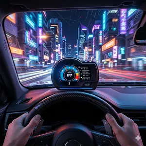 Plug & Play Car HUD Speedometer – Real-Time Driving Data, Overspeed Alert, Works with All Vehicles