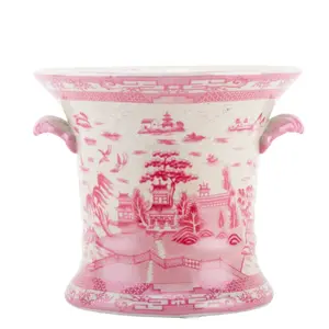 Pink Willow Design Porcelain Planter