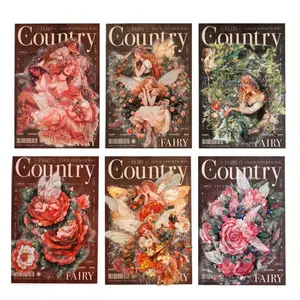 60 sheets of bronzing elf sticker pack European classic character notebook retro style PET waterproof material DIY decorative scrapbook material stickers