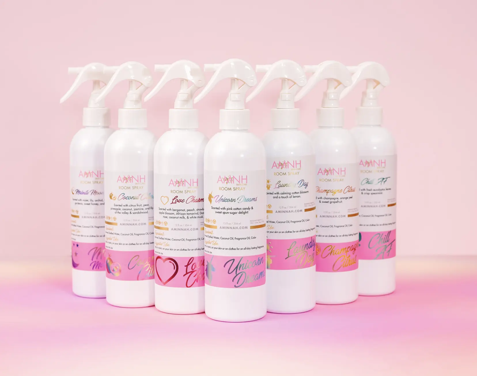 AMINNAH Room Sprays - Home Fragrances with Citrus, Floral, Lavender, Lemongrass Scents - Singles & Bundles for Indoor Use