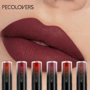 6pcs/set Sexy Red Lipstick Lip Gloss Cosmetic Makeup Long Lasting Brown Nude Velvet Non-stick Cup Lip Tint Matte Waterproof Liquid Lip Stick