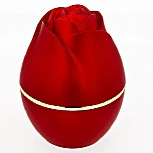 Elegant Rose Shaped Red Ring Box with Bright LED Light for Jewelry Gift 2x3x2.3 Inches Perfect for Proposals and Engagements - Ring is Not Included