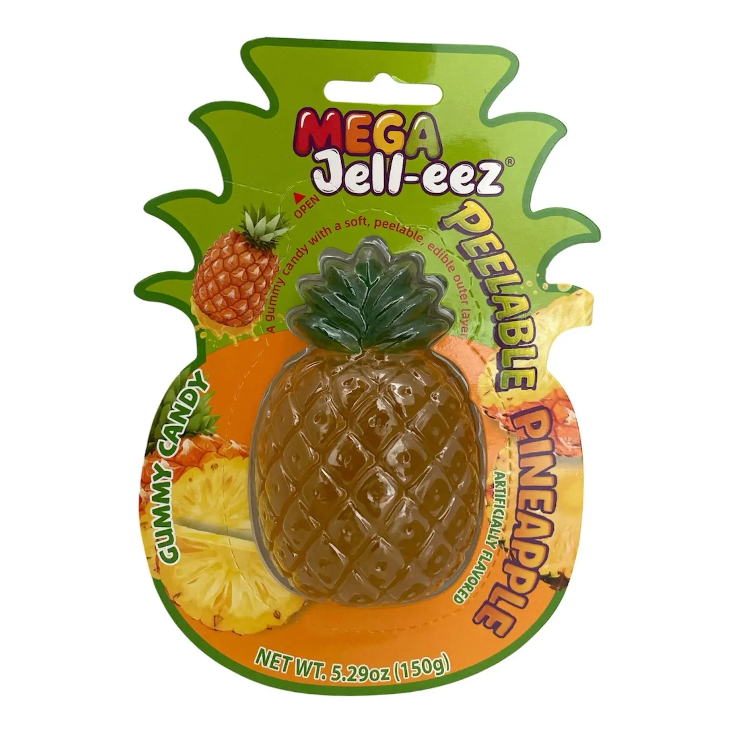 MEGA JELL-EEZ PEELABLE PINEAPPLE GUMMY CANDY