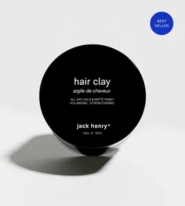 Jack Henry Hair Clay – Natural Matte Hair Styling Clay for Men | Strong Hold Texture Paste, Low Shine - 1.69oz