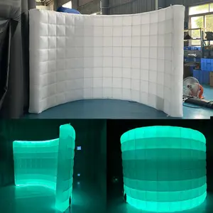 SAYOK Inflatable Photo Booth Wall (White, 119' 'x 59''x 91'') Selfie Booth Backdrop, Photo Booth Enclosure Inflatable Photo Shoot Background White Wall for Wedding Party Exhibition Event