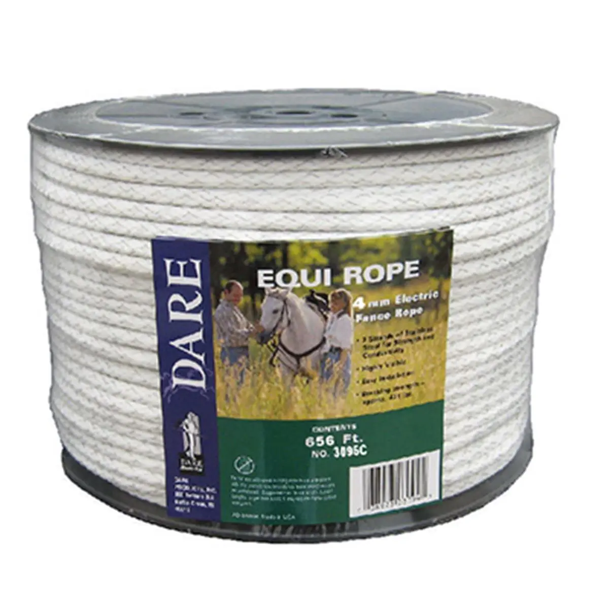 Dare Products 3095 4 mm. x 656 ft. Heavy Duty Polyethylene Braided Equip-Rope, White