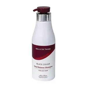 Mon Platin Black Caviar Total Balance Shampoo for Oily Hair - Natural Silk Therapy, Professional Formula, 500g