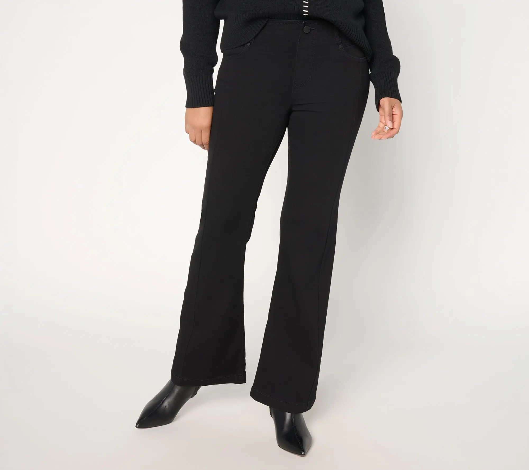 Liverpool Los Angeles Gia Glider Pull-On Seamed Jeans-Blk Rinse