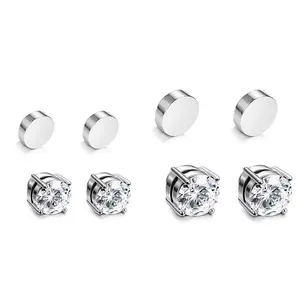 Stainless Steel Magnetic Stud Earrings – Non-Piercing for Men & Women | Silvery Street-Trend Style
