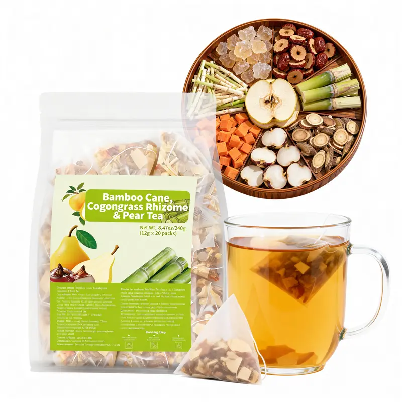 Sugarcane Pear Juice Natural Flavor Refreshing Drink for Daily Hydration Nutrition 8.47 oz 240g 12g 20 Packs Natural Ingredients Versatile Use paper tea bags chinese tea Beverage