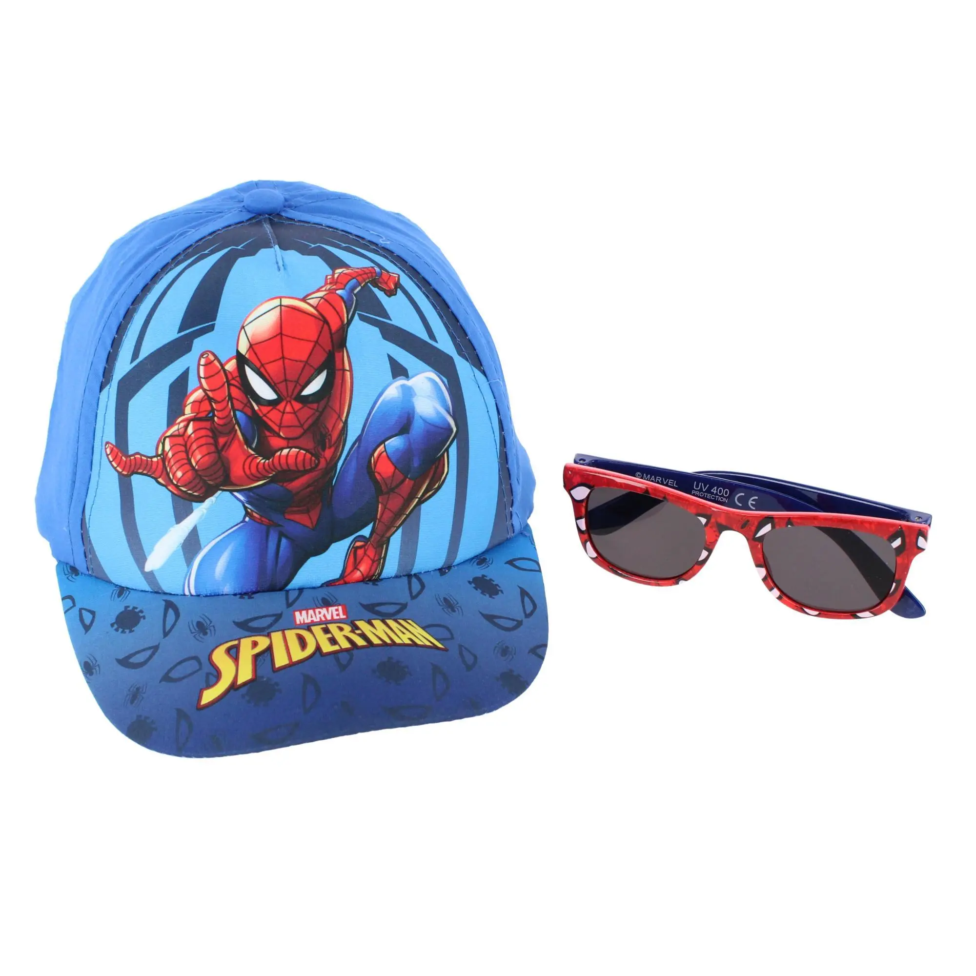 Textiel Trade Boy's Spiderman Baseball Hat & Sunglasses Set, Baseball Caps, Walks, Customizable Fit, Comfortable All-Day Wear, Breathable