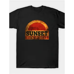 [100%25 Cotton] Fallout Sunset Sarsaparilla Vintage Gaming T-Shirt For Men - 100%25 Cotton Short Sleeve Crew Neck Retro Tee For Parties & Festivals Streetwear Crewneck T-Shirt For Men And Women