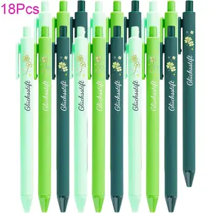 18/27/36 Pcs Four-Leaf Clover Element Pens - Ballpoint Pen Set, Black Ink, ABS Plastic Ballpoint Pens with Inspirational Sayings, Ideal for Employee Recognition - a Great Gift for Good Luck, Suitable for School