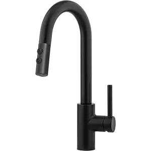 Black Kitchen Faucet with Pull Down Sprayer,Single Handle Pull Out Kitchen Sink Faucet,Commercial Farmhouse RV Bar Utility Kitchen Faucets