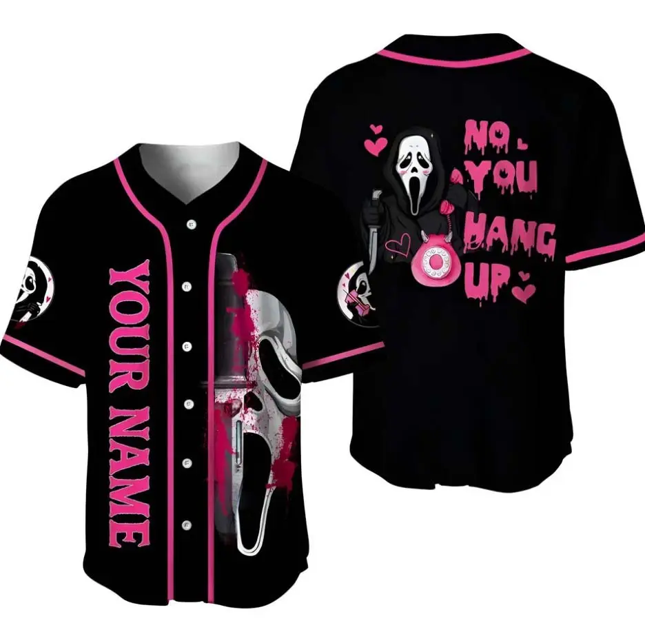 Personalized Scream Halloween Baseball Jersey, Scream Movie Jersey, Baseball Jersey Shirt, Outdoor Sports, Sport Shirt, Dynamic And Comfortable