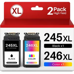 245XL 246XL Ink  Combo Pack Replacement for  Ink 245 and 246 PG245 CL246 MX490 TR4520 MG2522 TR4500 TR4520 TS3322 TS3122 TS3320(PG245xl Black, CL246xl Tri-Color)