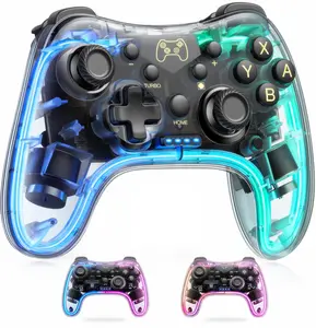 BEBONCOOL Wireless Switch Pro Controller for Switch Controller/Lite/OLED, Switch Controllers Remote Supports Multi-Platform&App with Turbo, Wake-up, Vibration,Transparent