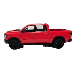 KINSMART: 1:46 Scale 2019 Dodge Ram 1500 Die Cast Metal & Plastic Red Model Car with Openable Doors Pull Back Action Officially Licensed