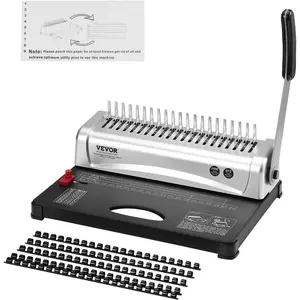 VEVOR Coil Spiral Binding Machine, Manual Book Maker with Electric Binding, 46-Holes Binding 500 Sheets Punch Binder, with 100pcs 5/16'' Coil Binding Spines, for Letter Size, A4, A5VEVOR Super Brand Day