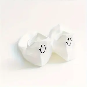 Cute Face Ankle Socks for Women - Soft 1pcs  (Black, Pink, Brown, Green, Beige, White) - random color, Cute Socks Womenswear