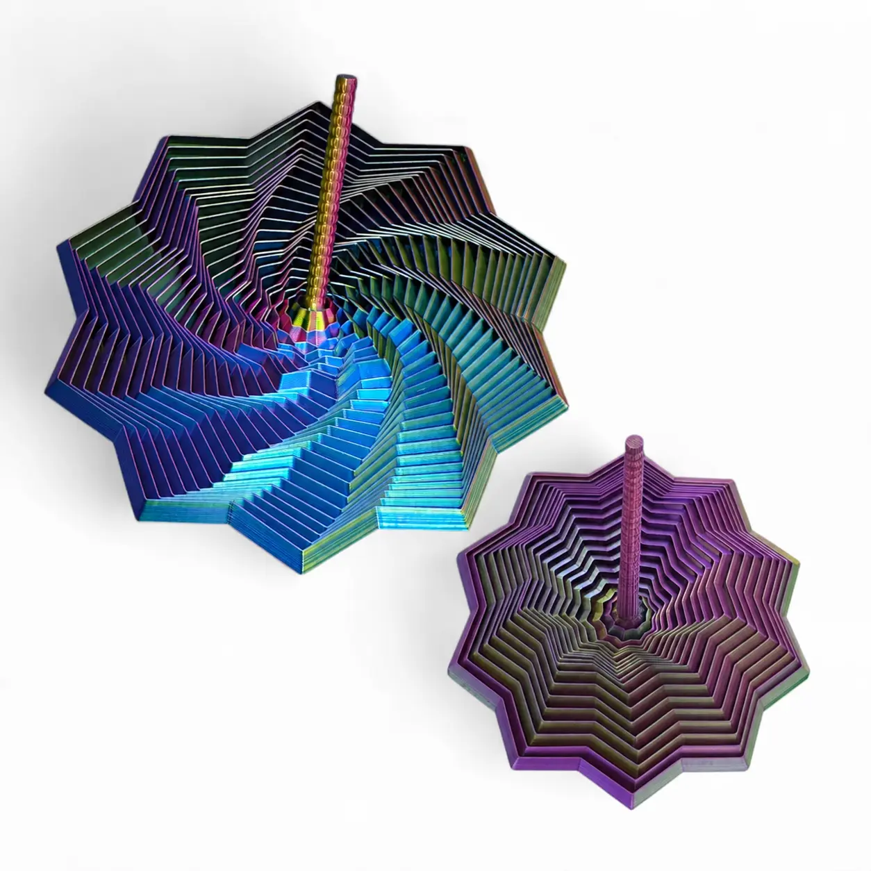 Expanded Sensory Fidget Star with Handle - Medium and Large Very Satisfying Sound and Visual Experience - Engaging Auditory Stimulation - Fun for All Ages - Modern Design - Super Flexible & Highly Addictive Tactile Toy