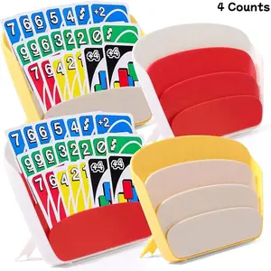 3-layer Foldable Poker Card Holder, 4pcs/set Multi-capacity Storage Card Holder, Easy Access, Compact Folded Stack, Ideal for Card Games