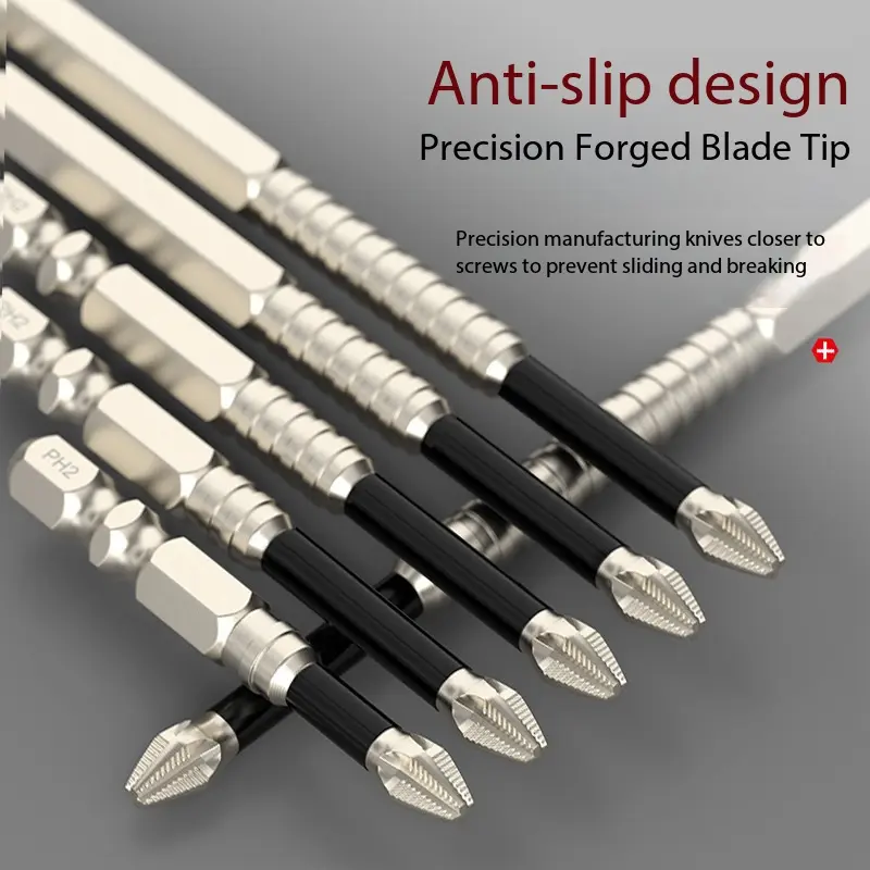 6-Piece Strong Magnetism Screwdriver Bit Set, Premium Universal Shockproof Tip Anti-Slip Hex Shank Set for DIY Home Improvements & Professional Drill Driver Use