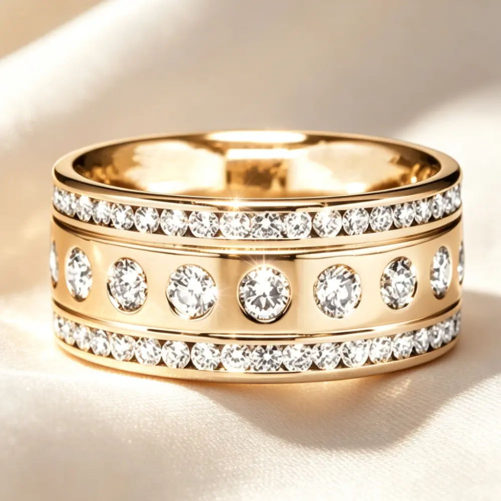 Shiny Men's Square Eternal Ring Cubic Zirconia Statement band Wedding Promise Bride eternity Ring Anniversary Rings Accessory for Hip-hop Trendiness Must-have for Daily Wear and Parties High quality Fine Women's jewelry Girl Daily Casual