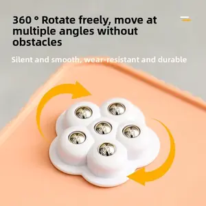 Ball Bearing Swivel Casters, No-Drill Adhesive Foot Wheels, Furniture Storage Box Moving Wheels, Cross-Border Shipping, Garbage Bin