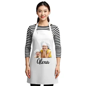Custom Photo Kitchen Apron, Matching Parent and Child Cooking Aprons, Personalized Chef Baker Cook Gift, Customizable Adult and Kids Aprons