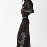 FDR Leopard Print Hoodie & Pants Set, Handwritten "God Is Good" Graphic Oversized Cropped Hoodie with Double Waist Wide Leg Pants, Vintage Y2K Streetwear Two-Piece Outfit for Casual Everyday Wear,clothes for back to school,