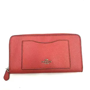 Pre-owned coach AS SHOWN Clutches & Wristlets HZ 1526 Live Accordion Crossgrain Leather Zip Around Wallet