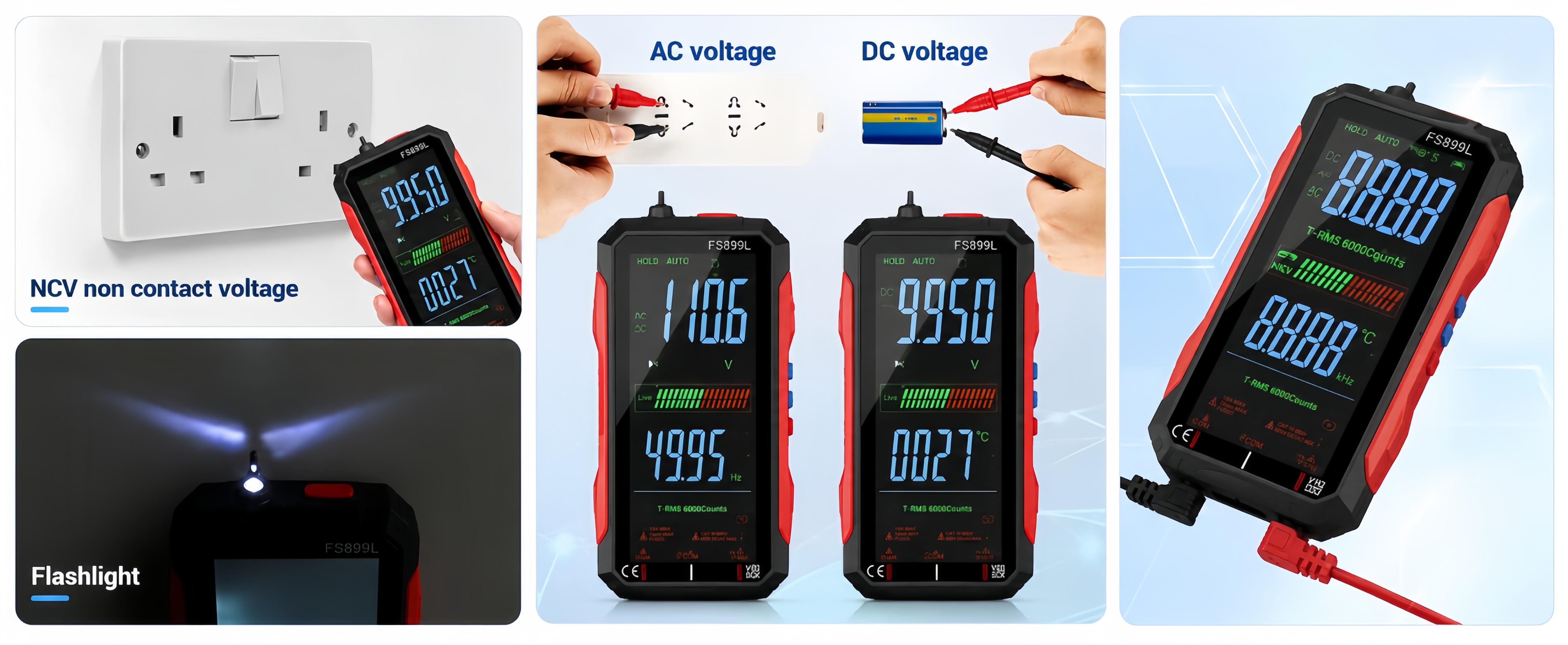 Fully Automatic True RMS (TRMS) 6000 Count Digital Voltmeter - A reliable voltage tester suitable for home, automotive, and industrial applications; a professional electrical tool.