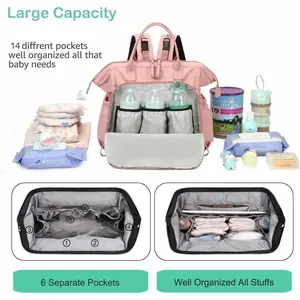 Portable Essentials, Waterproof Handbag Backpack, Anti-Theft Pocket, Foldable Stroller Storage Bag