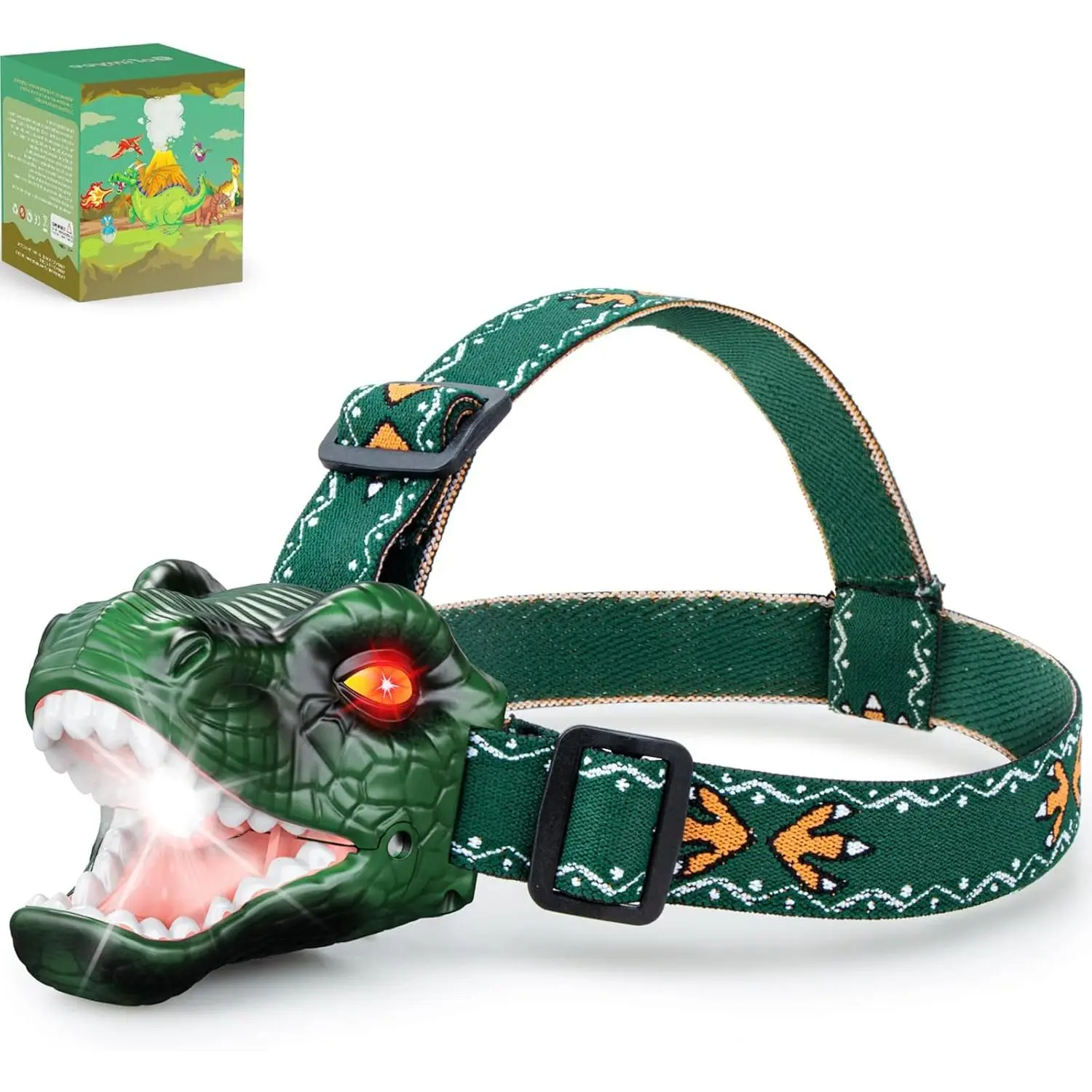 Kids' LED T-Rex Dinosaur Headlamp Toy Flashlight - 3-9 Years Old Boys & Girls, Camping Hiking Gear (Baby & Maternity Fashion Accessory), Affordable Prices