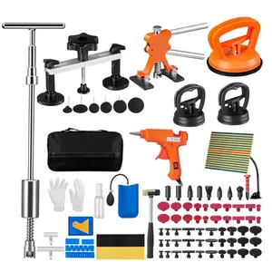107 PCS Dent Removal Kit, Paintless Dent Repair Kit with Golden Lifter, Bridge Puller, Slide Hammer T-bar Dent Puller, Suction Cup Dent Puller for Auto Body Dents, Hail Damage, Door Ding