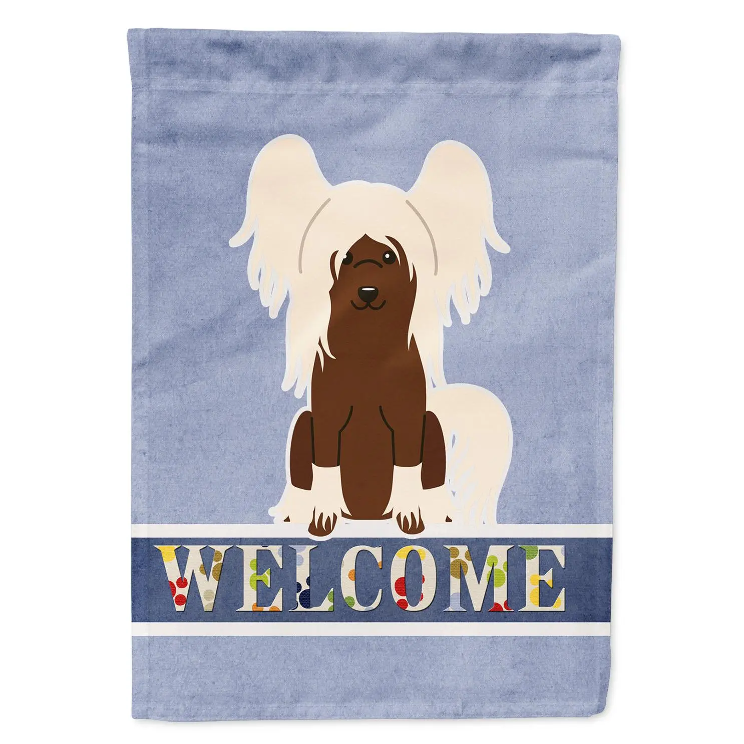 Chinese Crested Cream Welcome Garden Flag Mailbox Decorative Yard Banner Outside Patio Artwork for Flower Beds, Garden Size, Multicolor