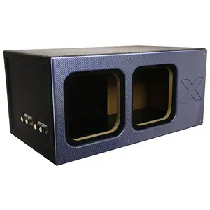 15" Dual Vented SOLO X Sub Box-ALL 1" MDF-Blue Super Weave Carbon Fiber Faceplate