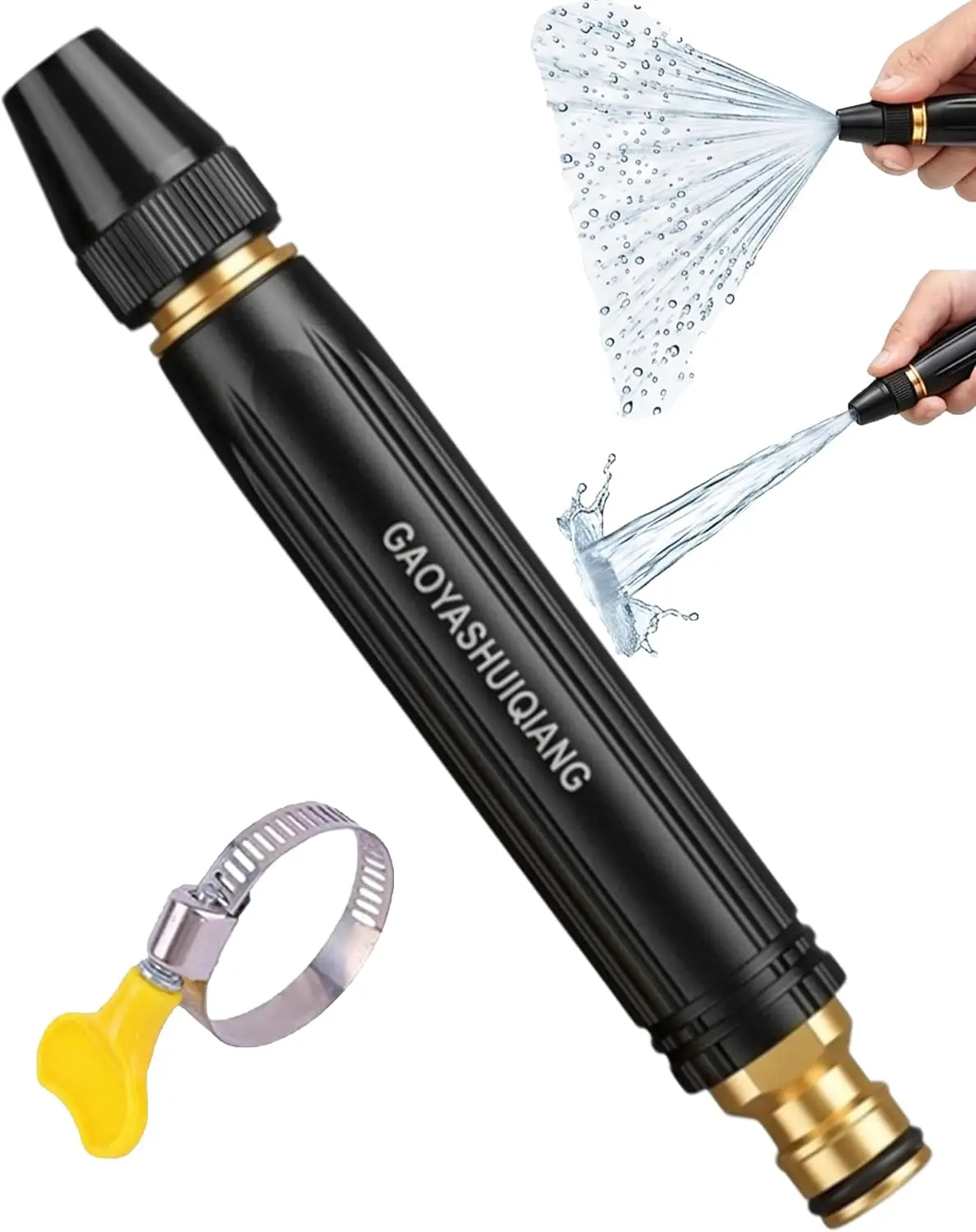 Car Wash Water Garden Hose Sprayer, Powerful High Pressure Water Gun, Metal Heavy Duty High Pressure Water Hose Anti-Leakage Hose Nozzle with 3 Adjustable Spray Modes for Garden Watering & Car Pet Washing Rinsing Floor
