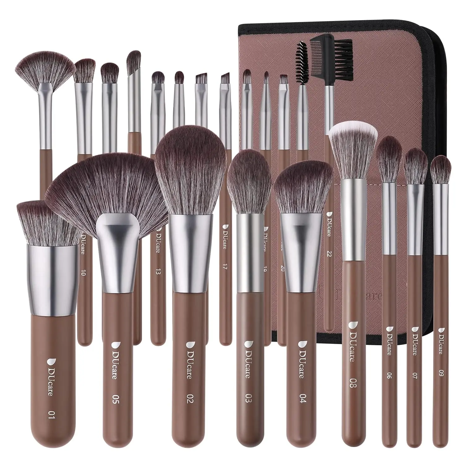 Ducare Makeup Brushes Professional with Bag 22Pcs Makeup Brush Set Premium Synthetic Kabuki Foundation Blending Brush Face Powder Blush Concealers Eye Shadows with Case Doremi Beauty