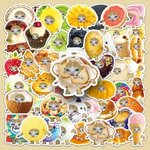 Cute Cat Pattern Sticker, 100pcs/set Sticker Packs, Funny Cartoon Cat Sticker, DIY Decorative Sticker for Scrapbooking, Journaling, Gift Wrapping, Funny Stickers