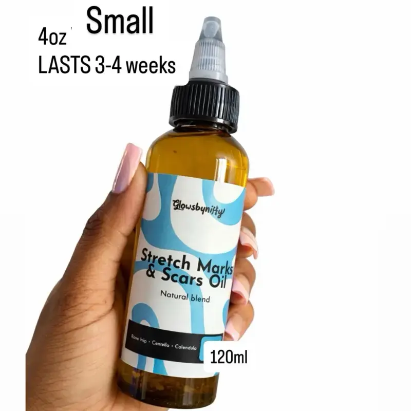 Botanical Blend Natural Stretch Marks & Scars Oil - Nourishes Skin, Boosts Elasticity - Deluxe Size (4oz, 8.5oz)