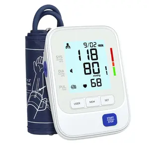 Upper Arm Blood Pressure Monitor with Large LCD Display, Smart Digital Wrist BP Machine with Adjustable Cuff for Home Use