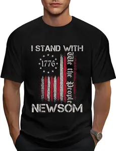 100% Cotton I Stand With Gavin Newsom California Governor T-Shirt
